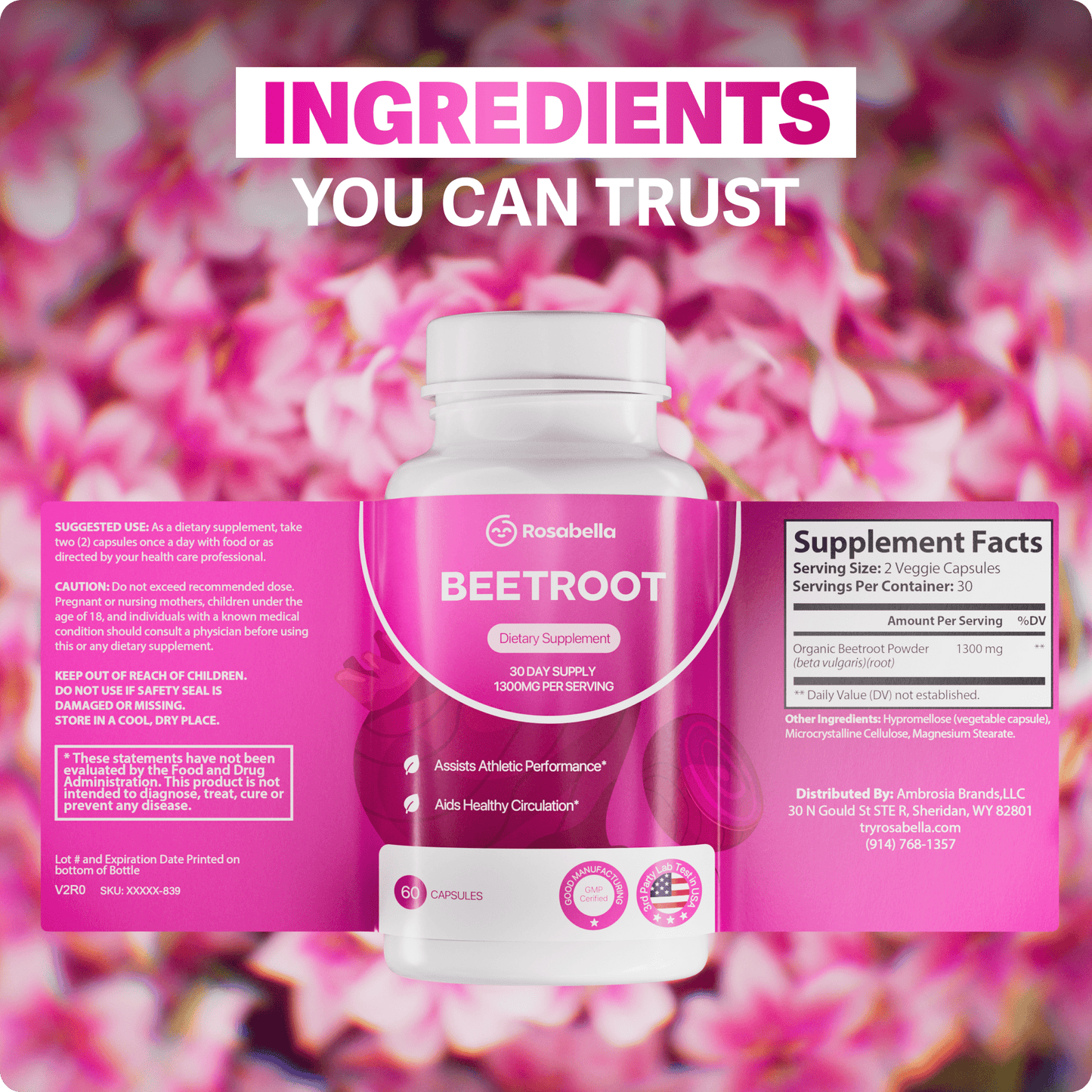Rosabella Organic Beet Root Capsules